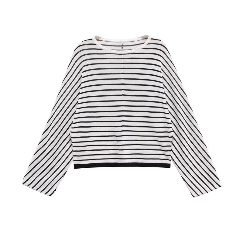 Araltay New Arrival Fashion Style Women's Clothing Fashion All-Match Casual Minimalist Batwing Sleeve Stripes Tops 1165260