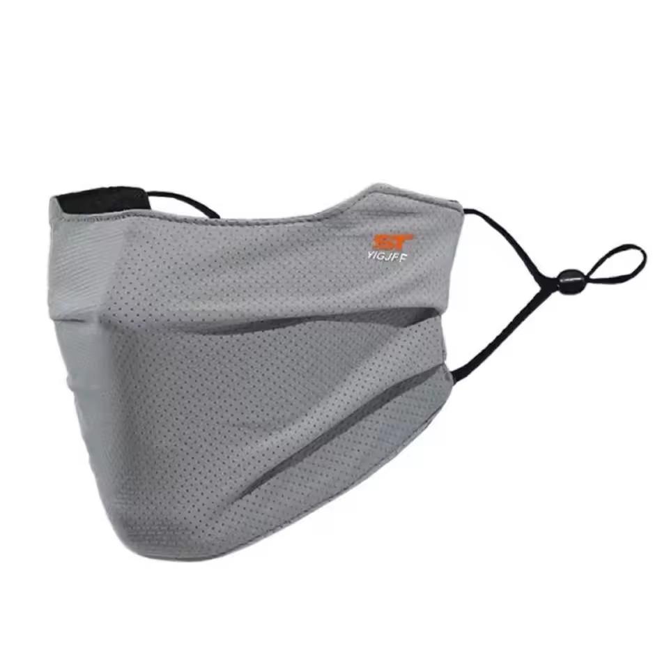 Breathable Ice Silk Face Cover UV Face Shield Washable Reusable Sun Protection Face Mask Motorcycle Running Riding Exercise Mask серый