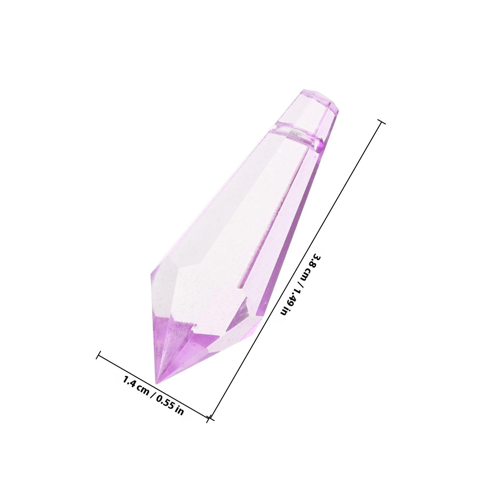 

5Pcs Teardrop Crystal Glass Pendants Chandelier Prism Beads DIY Lamp Hanging Decor Sun Catcher Window Prism Replacement Prisms лавандовий