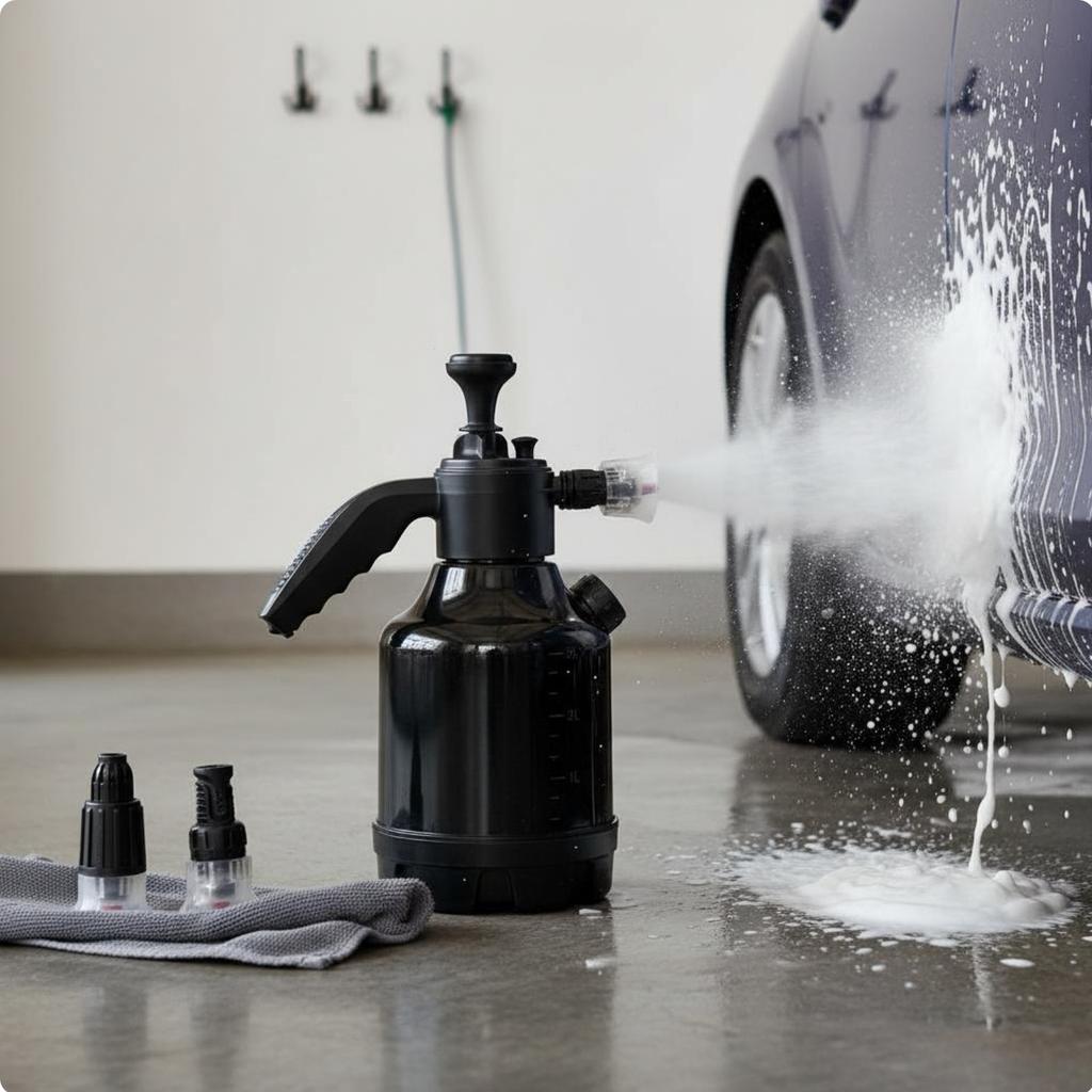 Air-Powered Foam Bottle Continuous Spray Lock Versatile Cleaning Dispenser Hand Pump Foam Dispenser for DIY Detailers, Gardening