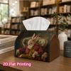 1pc, 2D Flat Printing, Tissue Box Royal Rabbit Pattern Wearing a Red Jacket Printed Tissue Box, Suitable for Napkin Storage In Cars, Kitchens, And Res