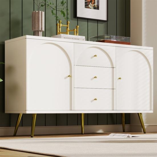 Metal Legs Dressing Table with Drawers Large Capacity Ergonomic Handle Easy To Assemble Home Makeup Vanity Table Bedroom Furniture