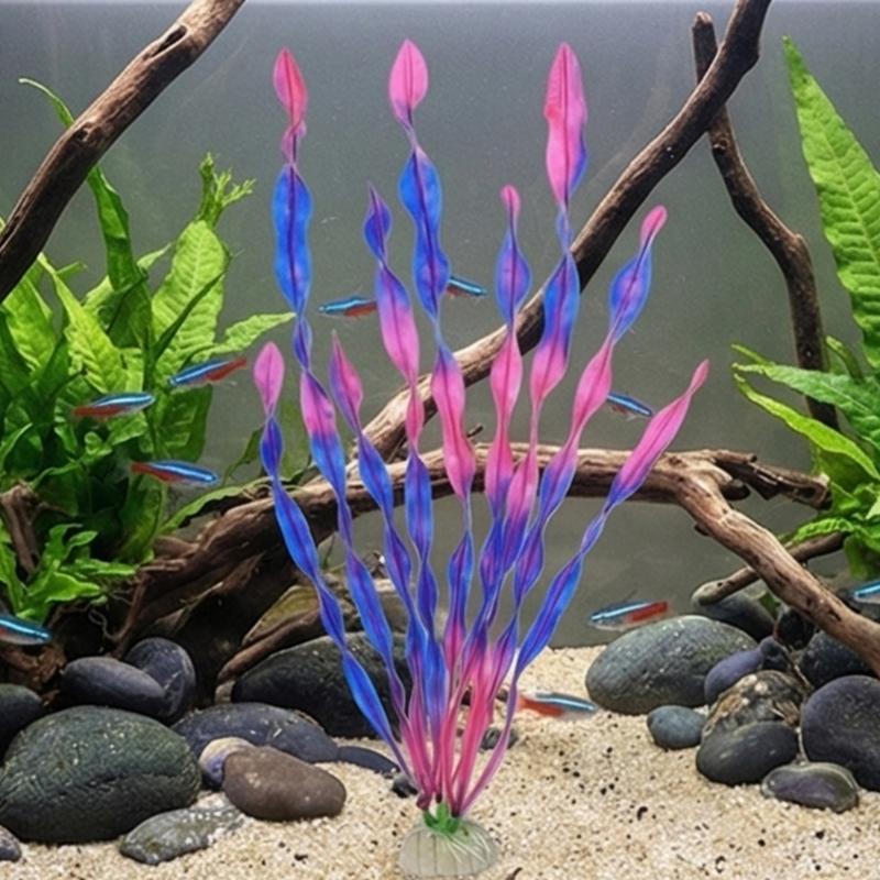 Pack Of 10 Aquarium Landscape Realistic Spirals Water Plant With Ceramic Base For Fishtanks Decoration Safe for Fish