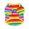 Rainbow Stripe Cotton Wool Pet T-shirt for Small Dogs & Cats - Spring/Autumn Collection