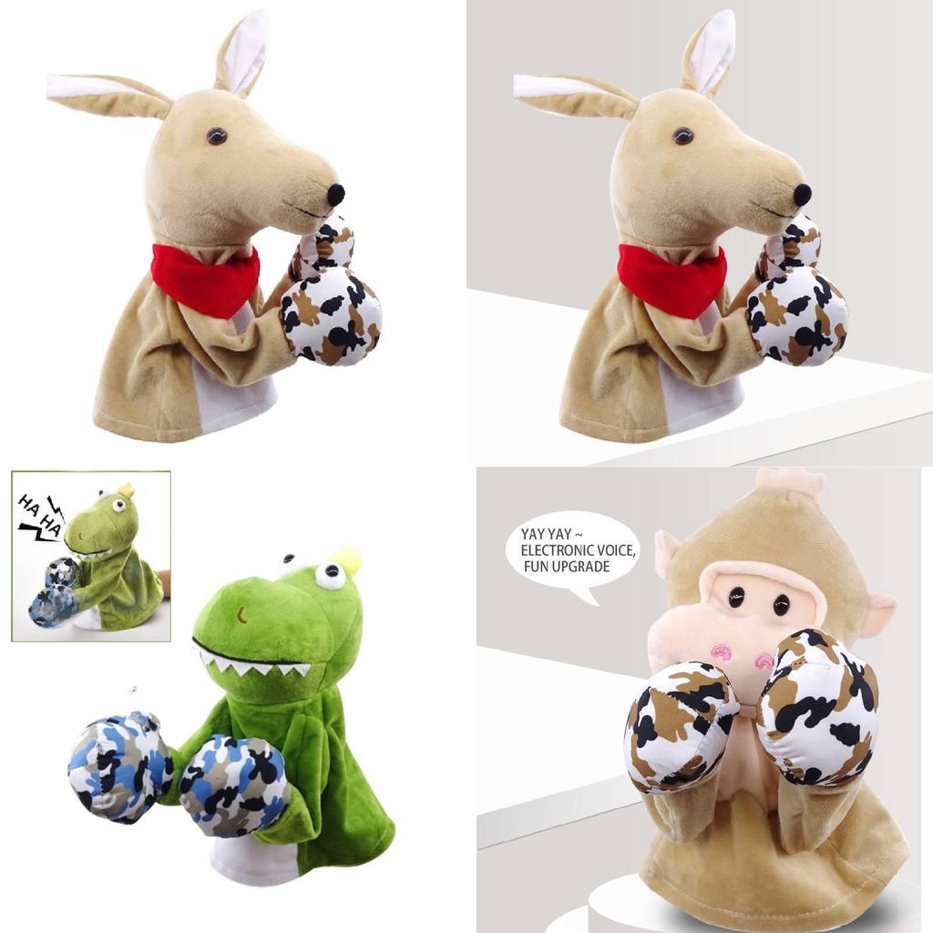 Adorable Plush Boxing Hand Puppets With Sound Interactive Cartoon Toy For All Ages