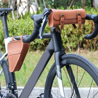 Sac de guidon de vélo de route Imperméable Sac avant de vélo Poches de cyclisme portables Grande capacité Sac pour tube de cadre de vélo Durable