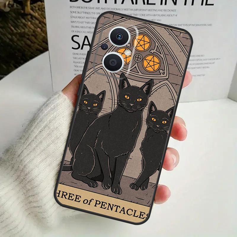 Katzen Tarot Hexerei Handyhülle Für OPPO Reno 8 7 Lite 8T 11 12 13 14 14F 10 Pro OPPO Find X8 X6 X5 X9 Pro Cover