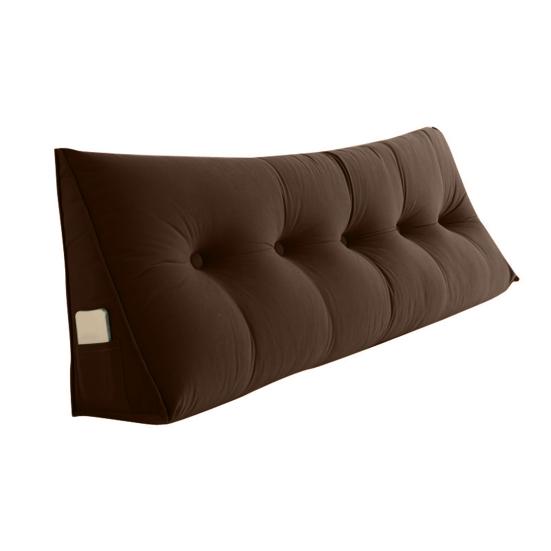 Headboard Backrest Wedge Triangle Pillow With Side Pocket Removable Cover Headboard Wedge