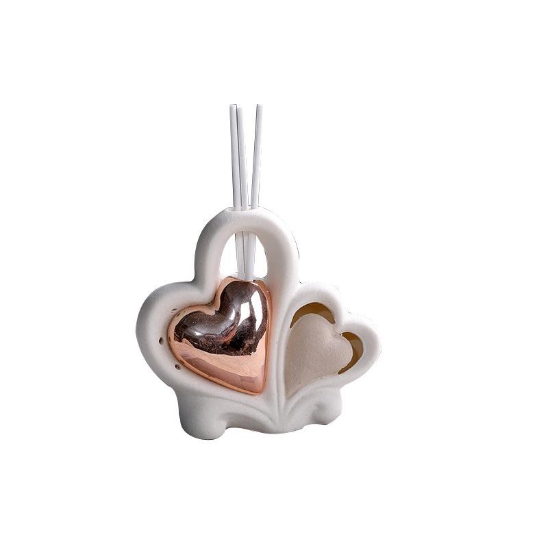 Christmas Ceramic Decoration Nordic Creative Small House Aromatherapy LED Tabletop Atmosphere Decorative Ceramic Crafts Fairy