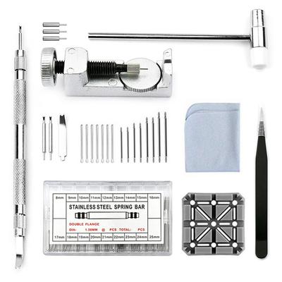 Watch Repair Disassembly Tool Kit with Adjusting Band Bracelet Link Pin Remover Watch Back Case Opener Screwdriver Spring Bar