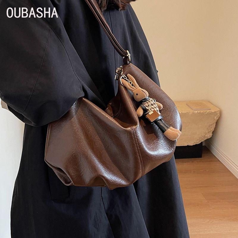 

Bag Women s Fall and Winter Shoulder Niche Style Work Clothing Crossbody Bag Brown with pendant