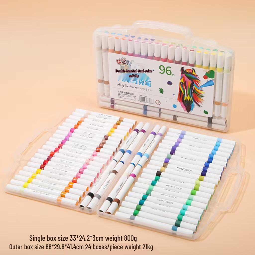 

72-кольорові акрилові маркери з двома наконечниками для дітей - М який наконечник для малювання, графіті та ефектів акварелі