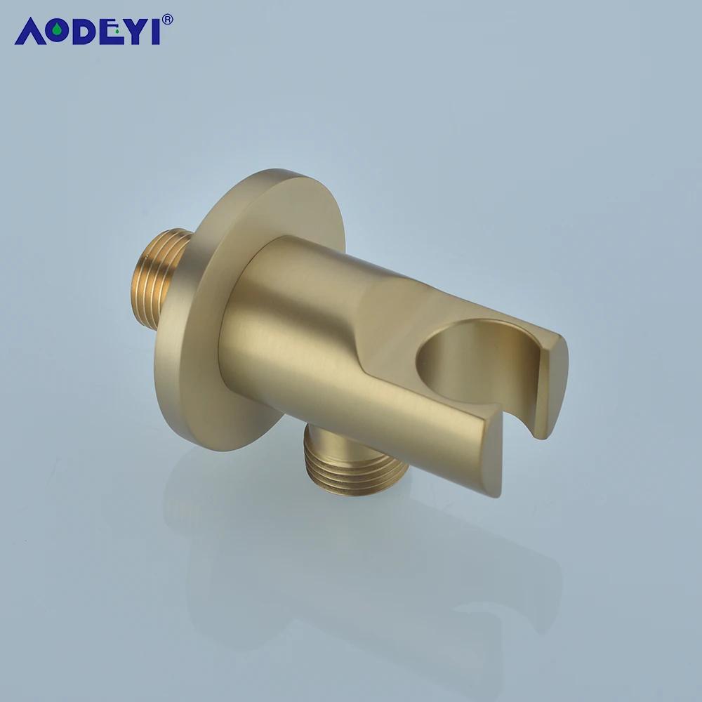 Brass Wall Mounted Hand Held Shower Holder Shower Bracket & Hose Connector Wall Elbow Unit Spout Water Inlet Angle Valve