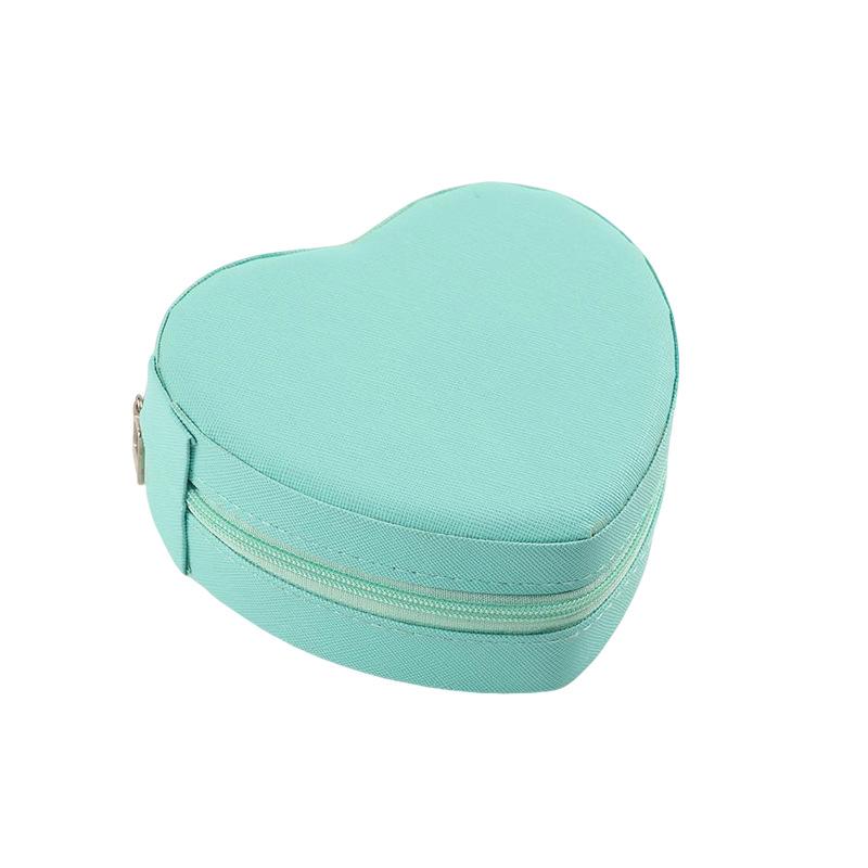 Herzförmige Schmuckaufbewahrungsbox aus PU-Leder für Ohrstecker - Tragbar und auf Lager