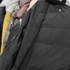 2023 Winter Women's Hooded Down Jacket with Faux Two-Piece Sweatshirt Patchwork, Trendy Mid-Length Over-the-Knee Style