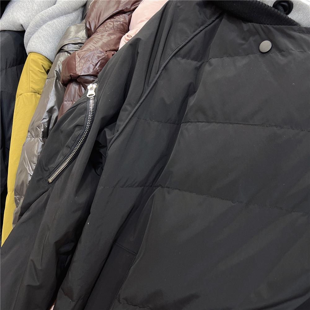 2023 Winter Women's Hooded Down Jacket with Faux Two-Piece Sweatshirt Patchwork, Trendy Mid-Length Over-the-Knee Style