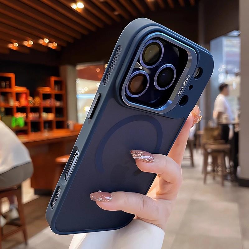 

Магнитный Официальный Матовый Цвет Для Чехла Magsafe Для iphone 17 Air 16 15 14 13 12 11 Pro Max Беспроводная Зарядка Подставка для Объектива Чехол iPhone 13