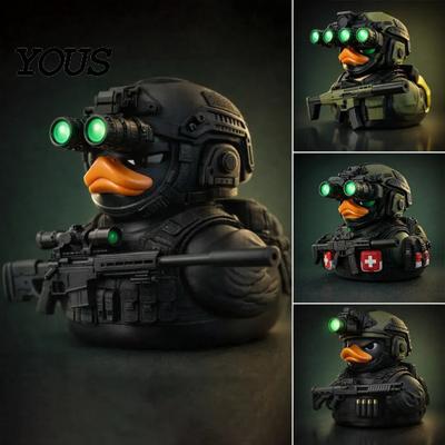 Night Vision Duck Decor Tactical Figurine, Cool Military Statue, Desk for Gamers Ornament Collectors, 4 Colors Available, Car Dashboard Office