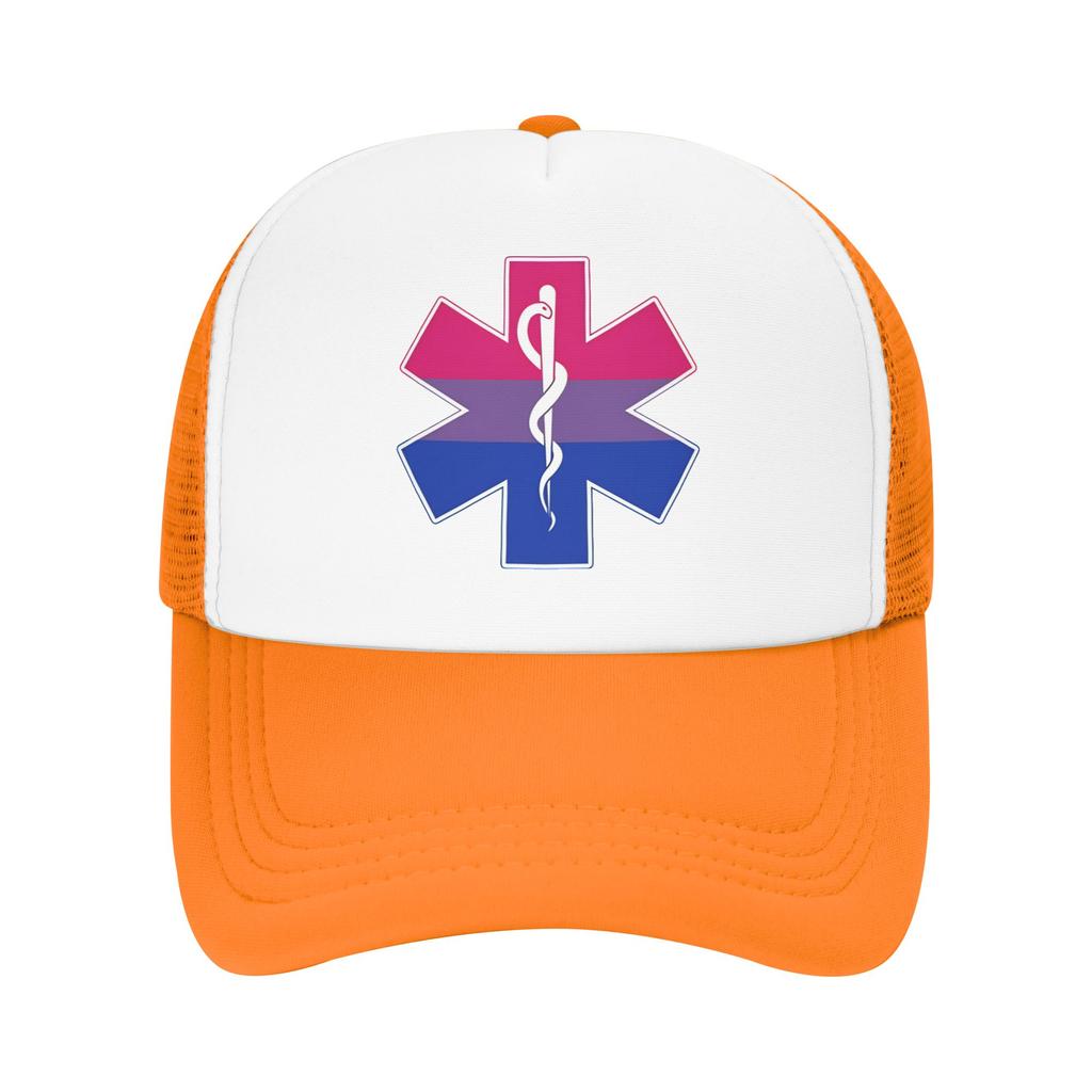 Star Of Life Bi Pride Mesh Sun Hats Healthcar Running Hippie Dropshipping Snapback Cap Couple Women Casual Print Trucker Hat