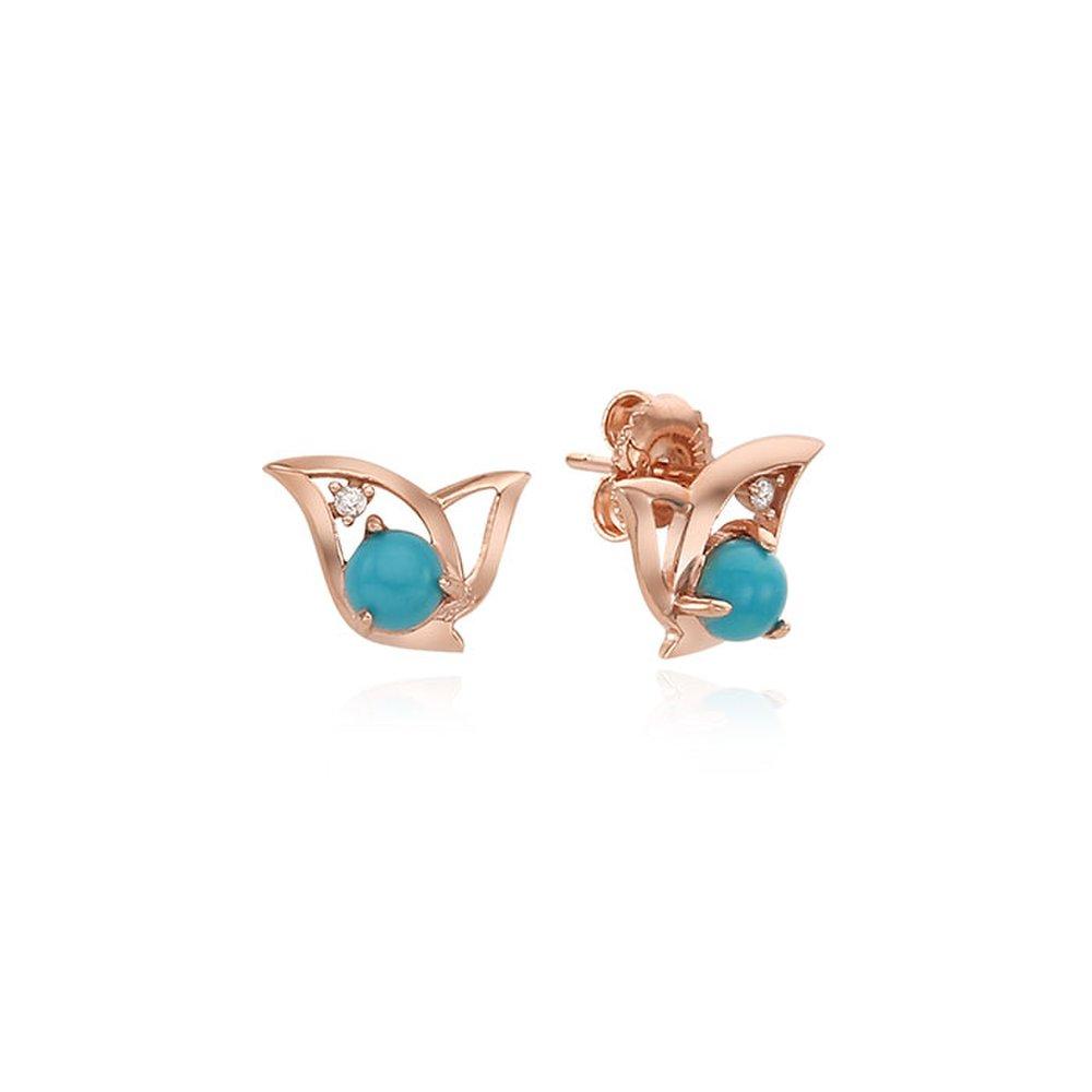 Muse Tulip Turquoise Silver Pink Earrings Tessvp13146S