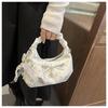 1Pc Korean Niche Pleated Hand Carry Crescent Bag Women's New Fashion Versatile Messenger Bag Summer Versatile Commuter Bag