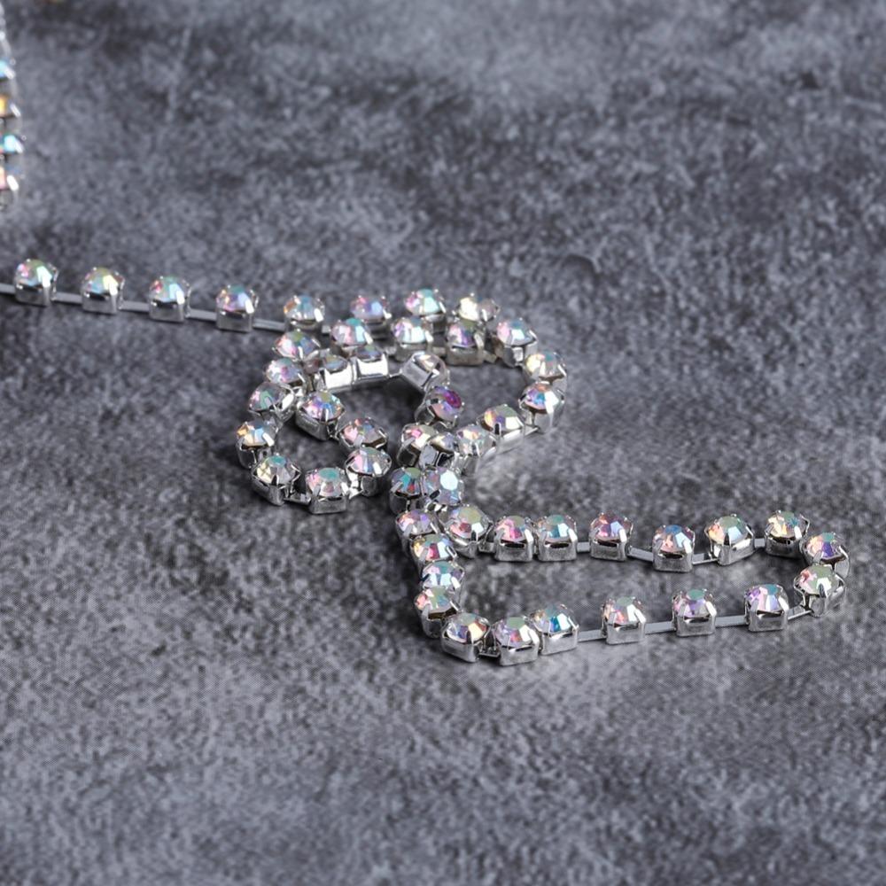 1PCS 10 Yards Length Crystal Chain Crystal AB Rhinestone Chain Trim Craft Decoration
