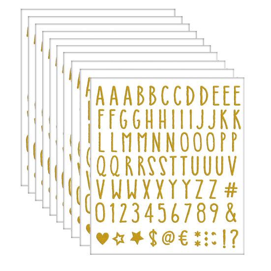 10 Sheets Glitter Letters Stickers Self Adhesive Alphabet Number Stickers Waterproof Small Decals for Graduation Cap Water Bottles Scrapbooking