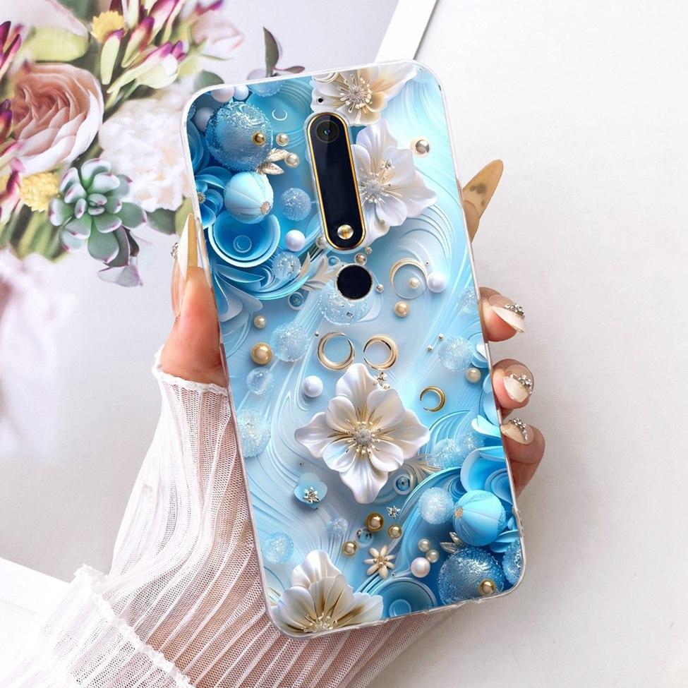 For Nokia 6 2018 Clear Case Cover Aesthetic Luxury Cute Cat Fashion Butterfly Funny Painted Phone Casing