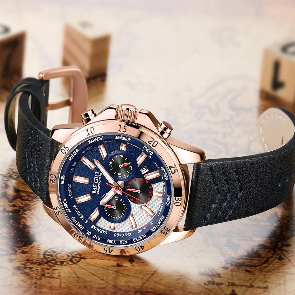 Erkek Kol Saati MEGIR Watch Men Fashion Sport Quartz Mens Watches Top Brand Luxury Military Watch Relogio Masculino Zegarek Mesk