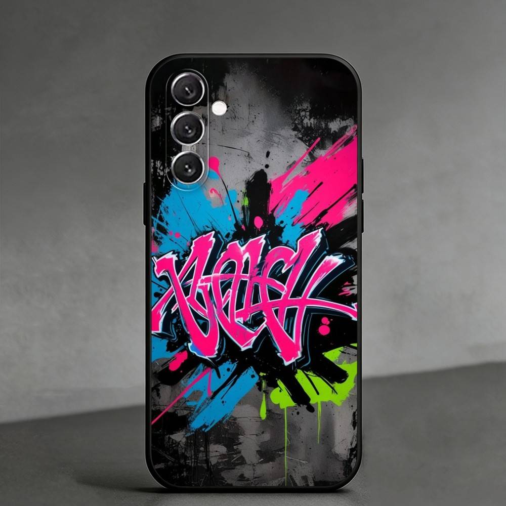 C-Cool Colorful Graffitiy Phone Case For Samsung Galaxy A91,80,73,72 ,71,53,52,32 ,31,22,21s,20,Soft Black Case