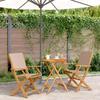 VidaXL 3-piece Bistro Set Taupe Fabric and Solid Wood, Garden Bistro Set, Balcony Set, Set of 3281798
