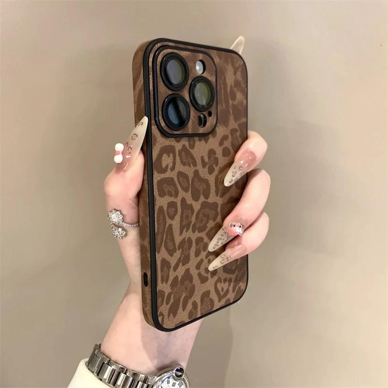 Luxury Leopard Print Phone Case For For Iphone 11 12 13 14 15 16 Pro Max Plus Bumber Back Cases Cover