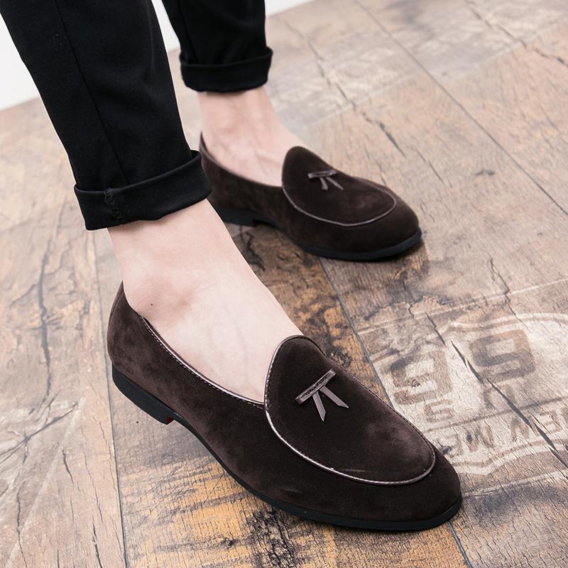 Fashion Men Fashion Dress Shoes European Styl One Step Comfortable Business Brand Le Fu Shoes Luxury Social Shoes Size 38-44 Men Shoes