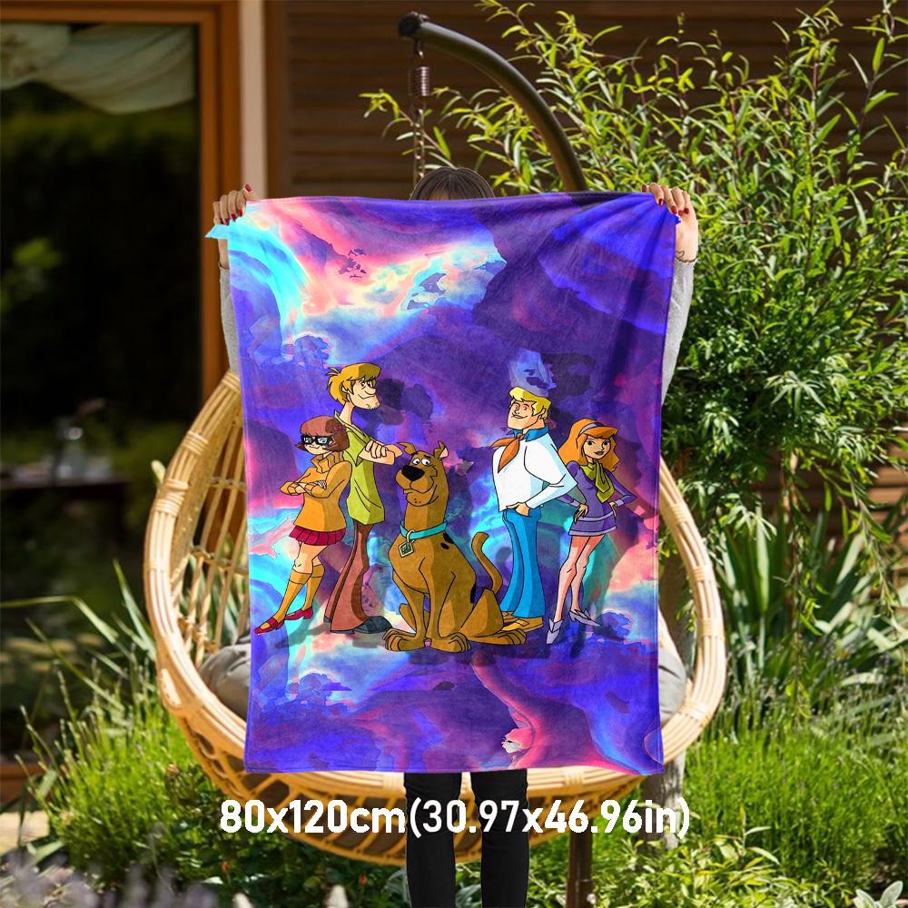 

1pc Scooby-Doo Mystery Colorful Outdoor Blanket - Throw Blanket, Soft , Flannel Blankets, Living Room, Travel, Camping-1102169 80x120cm