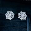 Marquise Stein Weißer Zirkon Niedliche Schneeflocken Ohrstecker Für Damen Vintage Silberfarbe Hochzeitsohrring Valentinstags Schmuckgeschenke
