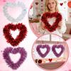 Alla hjärtans dag Röd Hjärtformad Krans Dekorativ Hängande Kärleksgirlang för Bröllop Förlovning Fönsterdekoration