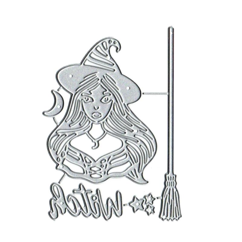 Metal Cutting Dies Halloween Witch Scrapbooking Embossing Paper Cards Template 1