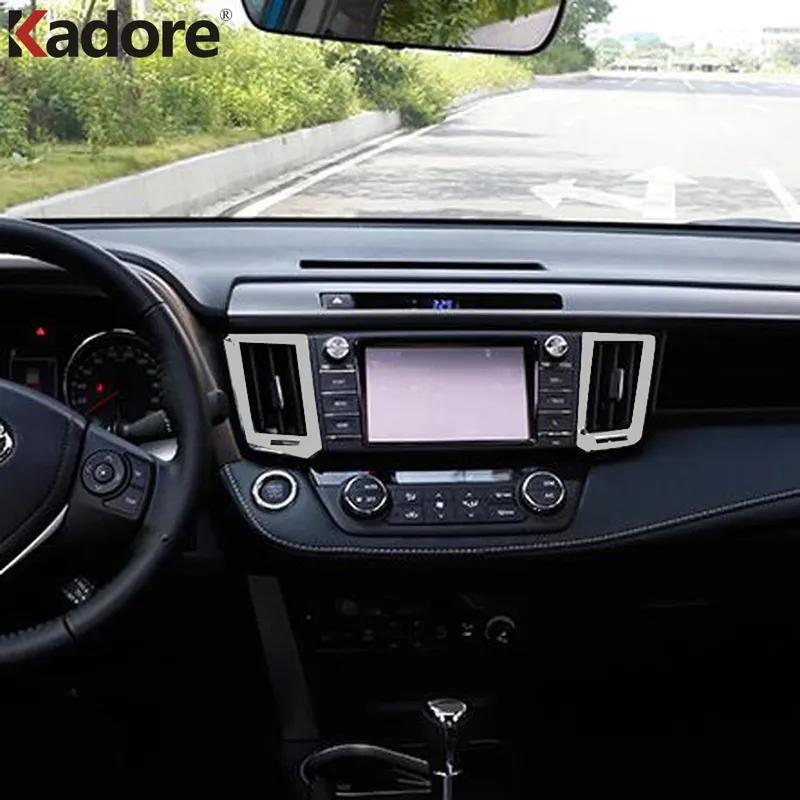 For Toyota RAV4 RAV 4 2016 2017 2018 Matte Car Front Center Air Condition Vent Outlet Cover Trim Interior Moulding Accessories