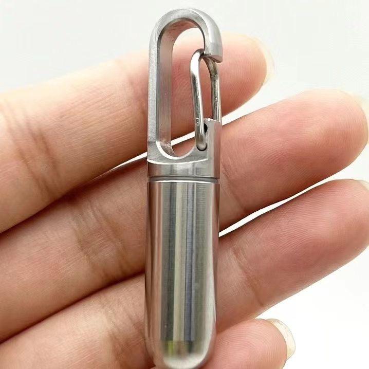 Compact Stainless Steel Waterproof Pill Box with Moisture-Proof Compartment