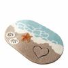 New Ocean-Themed Bathroom Mat Faux Cashmere Starfish Bathtub Mat Easy To Clean Anti-Slip Beach Carpet Bedside