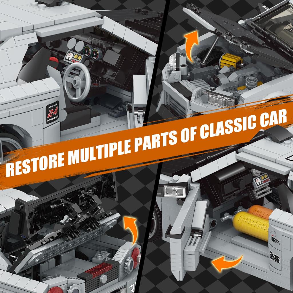 Mould King 10113 Science and Technology Sports Car Building Block Kit, 1471-Piece Model Car Kit, Toy Car, Racing Car Gift for Kids (Static Version)