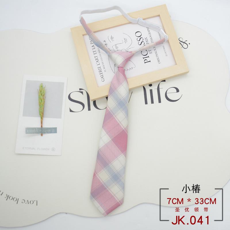 Tie Plaid Women Free Knotting Student College Style Japanese Short Uniform School Uniform Accessories Lazy