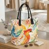  Watercolor Phoenix Pattern Tote Bag Casual Large Capacity Shoulder Handbag for Daily Use