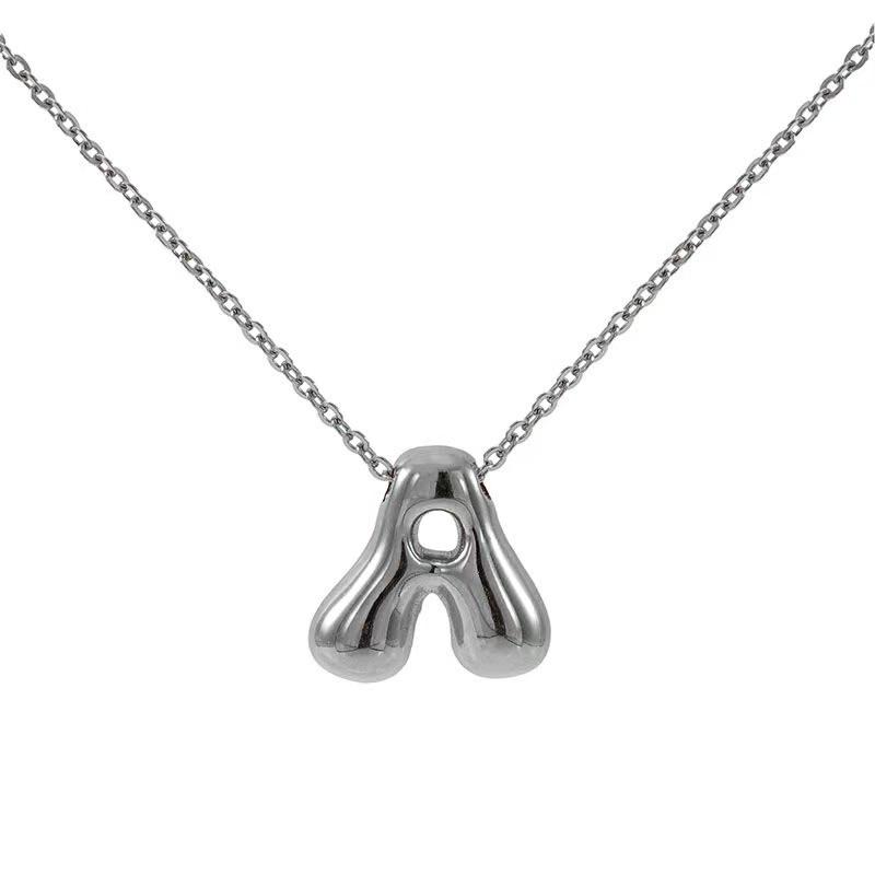 

South East Asia Glossy Bubble Letter Necklace Fashion European and American English Letter Pendant
