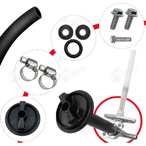 M MATI Fuel Cock Petcock with Lever Assy for Honda TRX250 TRX350 TRX400 TRX420 TRX450 TRX500 TRX650 16950-HM8-003, Gas Valve Switch Part