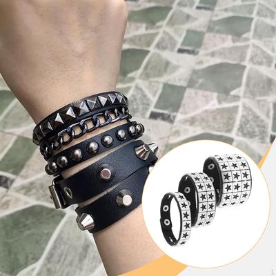3 Pieces Gothic Bracelets Lightweight Stackable for Ladies Dress Accessories