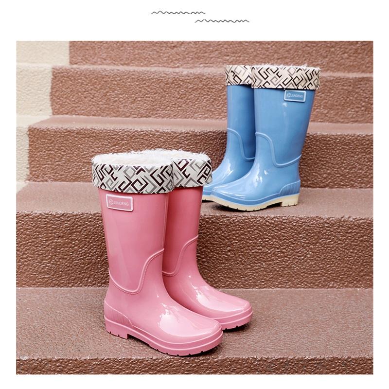 Botas de Lluvia Impermeables y Antideslizantes de Caña Alta para Mujer