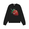 Relaxed Fit Cotton Sweatshirt With Heart Print Long Sleeve Crew Neck Fleece Lined Unisex Winter Casual Top