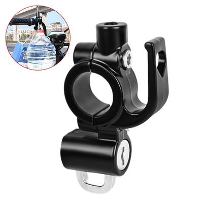 Metal Motorcycle Helmet Lock with Mirror Bracket Bike Handlebar Helmet Anti-theft Safety Lock Hooks Accessories Two Keys