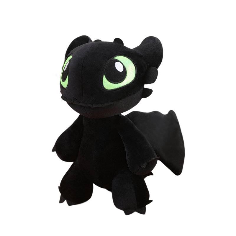 Dynamic Night Fury And Light Fury Plush Toys For Dragon Lovers Black And White Dragon Dolls